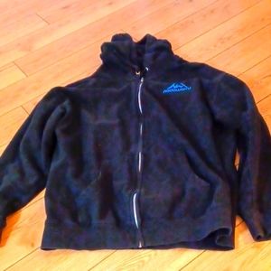 Nadaworry Mens Black Cotton Hoodie Jacket Full Zipper Logo XL GUC